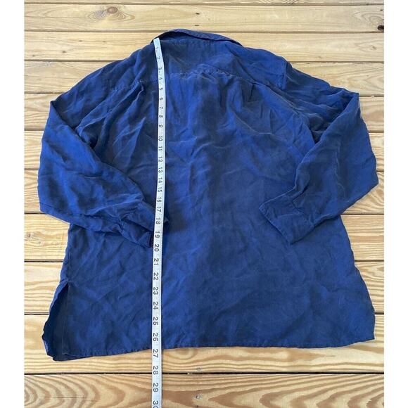 Dress Barn 100% Silk Button Up Blouse Size Medium Women’s Blue - Picture 5 of 8